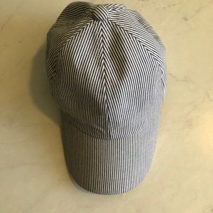 Blue and white pin striped hat